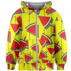 Yellow Watermelon Popsicle  Kids  Zipper Hoodie Without Drawstring by ConteMonfrey