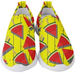 Yellow Watermelon Popsicle  Kids  Slip On Sneakers by ConteMonfrey