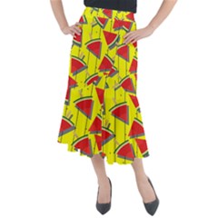 Yellow Watermelon Popsicle  Midi Mermaid Skirt by ConteMonfrey