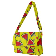 Yellow Watermelon Popsicle  Full Print Messenger Bag (l) by ConteMonfrey