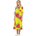 Yellow Watermelon Popsicle  Bow Sleeve Chiffon Midi Dress View2