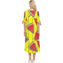 Yellow Watermelon Popsicle  Bow Sleeve Chiffon Midi Dress View4