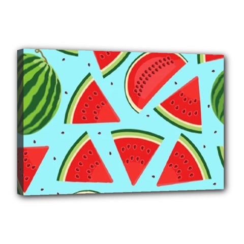 Blue Watermelon Canvas 18  X 12  (stretched) by ConteMonfrey