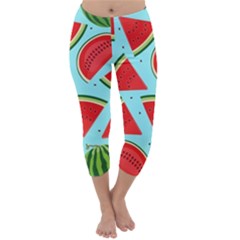 Blue Watermelon Capri Winter Leggings  by ConteMonfrey