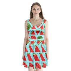 Blue Watermelon Split Back Mini Dress  by ConteMonfrey