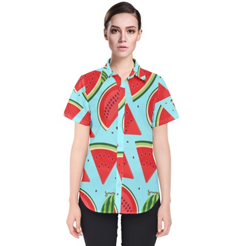 Blue Watermelon Women s Short Sleeve Shirt by ConteMonfrey