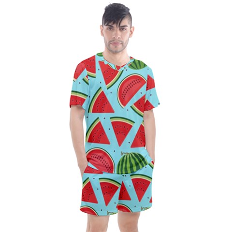 Blue Watermelon Men s Mesh Tee And Shorts Set by ConteMonfrey