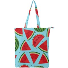 Blue Watermelon Double Zip Up Tote Bag by ConteMonfrey