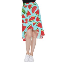 Blue Watermelon Frill Hi Low Chiffon Skirt by ConteMonfrey