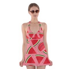 Red Watermelon  Halter Dress Swimsuit  by ConteMonfrey