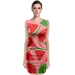 Red Watermelon  Sleeveless Velvet Midi Dress by ConteMonfrey