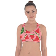 Red Watermelon  Cross String Back Sports Bra by ConteMonfrey