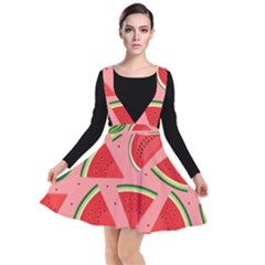 Red Watermelon  Plunge Pinafore Dress by ConteMonfrey