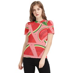 Red Watermelon  Women s Short Sleeve Rash Guard by ConteMonfrey