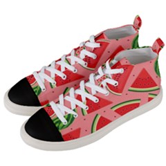 Red Watermelon  Men s Mid-top Canvas Sneakers by ConteMonfrey