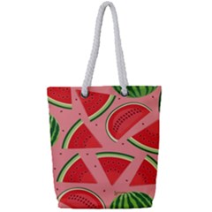 Red Watermelon  Full Print Rope Handle Tote (small) by ConteMonfrey