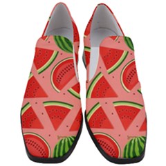 Red Watermelon  Women Slip On Heel Loafers by ConteMonfrey