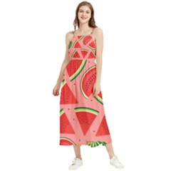 Red Watermelon  Boho Sleeveless Summer Dress by ConteMonfrey