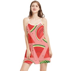 Red Watermelon  Summer Frill Dress