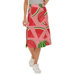 Red Watermelon  Midi Panel Skirt by ConteMonfrey