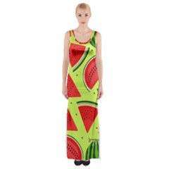 Pastel Watermelon   Thigh Split Maxi Dress by ConteMonfrey