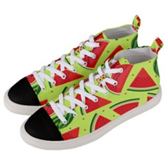 Pastel Watermelon   Men s Mid-top Canvas Sneakers by ConteMonfrey