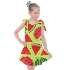 Pastel Watermelon   Kids  Tie Up Tunic Dress by ConteMonfrey