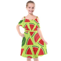 Pastel Watermelon   Kids  Cut Out Shoulders Chiffon Dress by ConteMonfrey