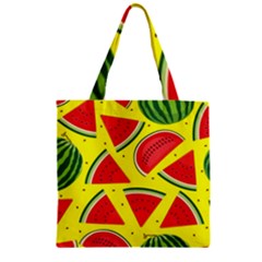 Yellow Watermelon   Zipper Grocery Tote Bag by ConteMonfrey