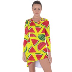 Yellow Watermelon   Asymmetric Cut-out Shift Dress by ConteMonfrey