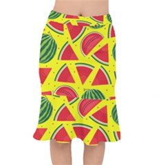 Yellow Watermelon   Short Mermaid Skirt by ConteMonfrey