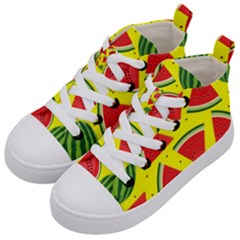 Yellow Watermelon   Kids  Mid-top Canvas Sneakers by ConteMonfrey