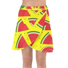 Yellow Watermelon   Wrap Front Skirt by ConteMonfrey