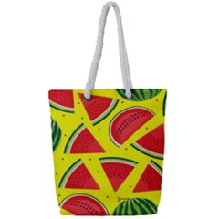 Yellow Watermelon   Full Print Rope Handle Tote (small) by ConteMonfrey