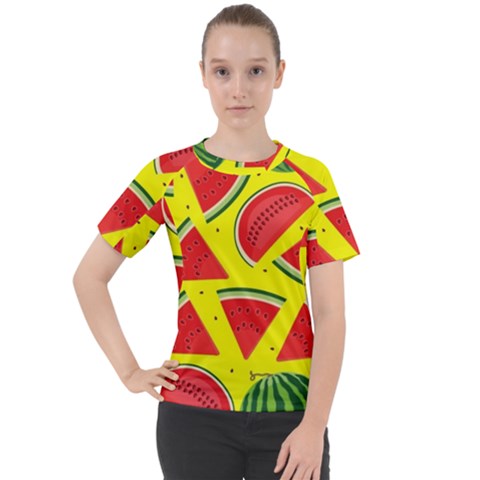 Yellow Watermelon   Women s Sport Raglan Tee by ConteMonfrey