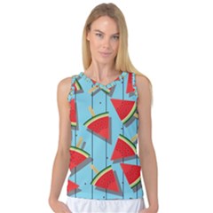 Blue Watermelon Popsicle  Women s Basketball Tank Top