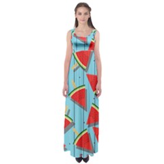 Blue Watermelon Popsicle  Empire Waist Maxi Dress by ConteMonfrey