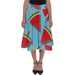 Blue Watermelon Popsicle  Perfect Length Midi Skirt