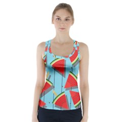 Blue Watermelon Popsicle  Racer Back Sports Top by ConteMonfrey