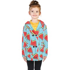 Blue Watermelon Popsicle  Kids  Double Breasted Button Coat by ConteMonfrey