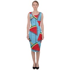 Blue Watermelon Popsicle  Sleeveless Pencil Dress by ConteMonfrey