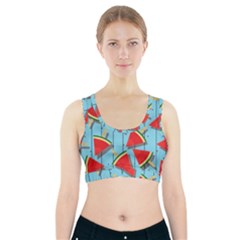 Blue Watermelon Popsicle  Sports Bra With Pocket by ConteMonfrey