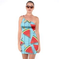 Blue Watermelon Popsicle  One Soulder Bodycon Dress by ConteMonfrey