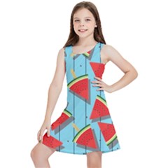 Blue Watermelon Popsicle  Kids  Lightweight Sleeveless Dress by ConteMonfrey