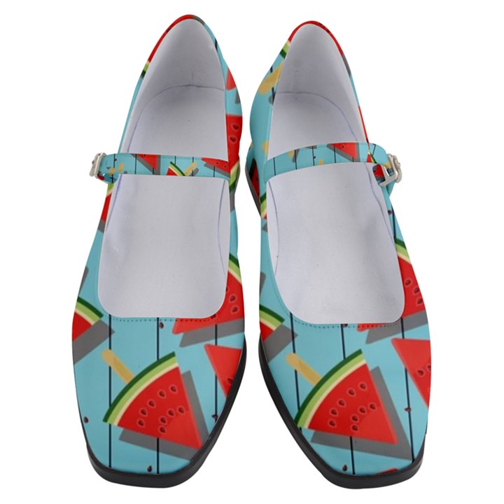 Blue Watermelon Popsicle  Women s Mary Jane Shoes