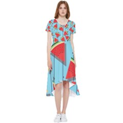 Blue Watermelon Popsicle  High Low Boho Dress