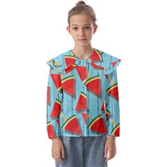 Blue Watermelon Popsicle  Kids  Peter Pan Collar Blouse