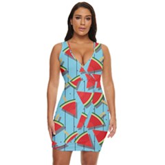 Blue Watermelon Popsicle  Draped Bodycon Dress by ConteMonfrey