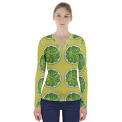 Yellow Lemonade  V-neck Long Sleeve Top by ConteMonfrey