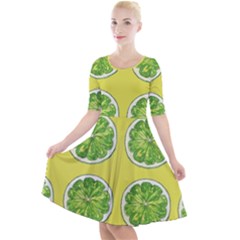 Yellow Lemonade  Quarter Sleeve A-line Dress by ConteMonfrey